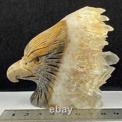 513g Natural quartz crystal cluster mineral specimen, hand-carved the Eagle gift