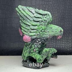 532g Natural Crystal. RUBY ZOISITE. Hand-carved. The Exquisite Eagle. Gift. WV