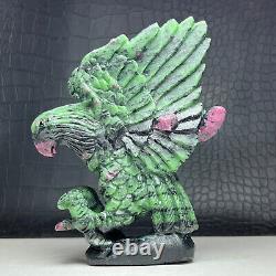532g Natural Crystal. RUBY ZOISITE. Hand-carved. The Exquisite Eagle. Gift. WV