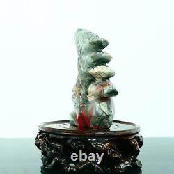 546g Natural bloodstone hand carved eagle quartz crystal decoration healing