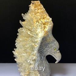 553g Natural Crystal? Quartz Mineral Specimens? Were Hand Carved Eagle Boutique