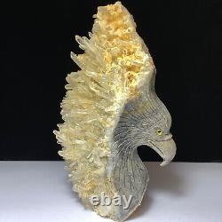 553g Natural Crystal? Quartz Mineral Specimens? Were Hand Carved Eagle Boutique