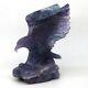 6.3 Eagle Statue Natural Fluorite Crystal Hand-carved Crafts Home Office Decor