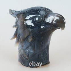 6.3 Natural Geode Agate Quartz Crystal Hand Carved Eagle Head Carving 1367g