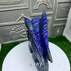 6.85LB Natural lapis lazuli Quartz Hand Carved Eagle Skull Crystal healing decor