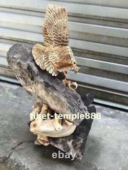 60 cm Chinese Thuja sutchuenensis wood eagle stretched its wings Bird sculpture