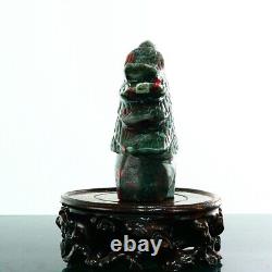 618g Natural bloodstone hand carved eagle quartz crystal decoration healing