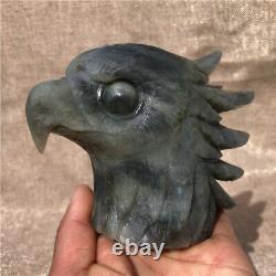 620g Natural labradorite eagle head Quartz hand carved crystal skull Healing