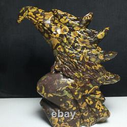 627g Natural Crystal. INDIA FOSSIL STONE. Hand-carved. The Exquisite Eagle Head
