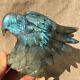 630g Natural Crystal Flash Labradorite Hand Carved Eagle Head Gift K2198o