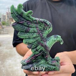 670g Natural Ruby zoisite hand carved eagle Quartz Crystal Specimen healing