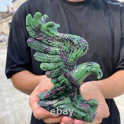 670g Natural Ruby zoisite hand carved eagle Quartz Crystal Specimen healing