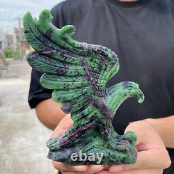 670g Natural Ruby zoisite hand carved eagle Quartz Crystal Specimen healing