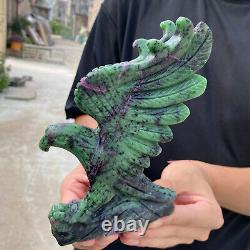 670g Natural Ruby zoisite hand carved eagle Quartz Crystal Specimen healing