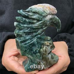 670g Natural stone hand-carved eagle skull collection