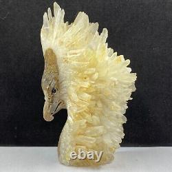 676g Natural quartz crystal cluster mineral specimen, hand-carved the Eagle gift