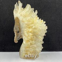 676g Natural quartz crystal cluster mineral specimen, hand-carved the Eagle gift