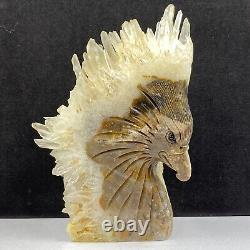 676g Natural quartz crystal cluster mineral specimen, hand-carved the Eagle gift