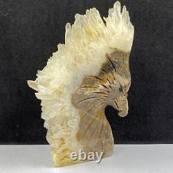 676g Natural quartz crystal cluster mineral specimen, hand-carved the Eagle gift