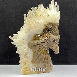 676g Natural quartz crystal cluster mineral specimen, hand-carved the Eagle gift