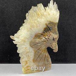 676g Natural quartz crystal cluster mineral specimen, hand-carved the Eagle gift