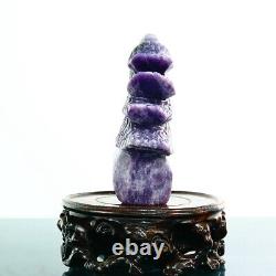 680g Natural dream amethyst hand carved eagle quartz crystal decoration healing