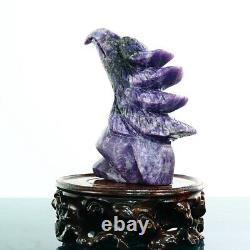 680g Natural dream amethyst hand carved eagle quartz crystal decoration healing