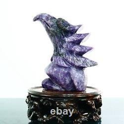 680g Natural dream amethyst hand carved eagle quartz crystal decoration healing