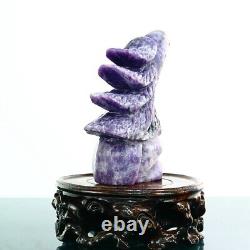 680g Natural dream amethyst hand carved eagle quartz crystal decoration healing