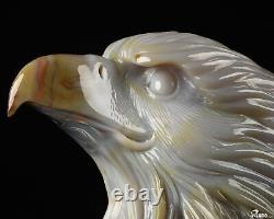 7.0 Agate Hand Carved Crystal Eagle Sculpture, Crystal Healing