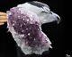 7.2 Agate Amethyst Geode Hand Carved Crystal Eagle Sculpture, Crystal Healing