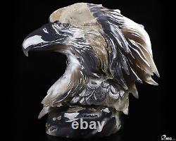 7.2 Agate Amethyst Geode Hand Carved Crystal Eagle Sculpture, Crystal Healing