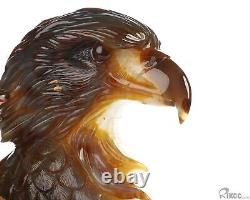 7.4 Agate Geode Hand Carved Crystal Eagle Sculpture, Crystal Healing