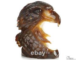 7.4 Agate Geode Hand Carved Crystal Eagle Sculpture, Crystal Healing