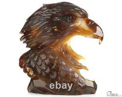 7.4 Agate Geode Hand Carved Crystal Eagle Sculpture, Crystal Healing