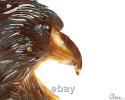 7.4 Agate Geode Hand Carved Crystal Eagle Sculpture, Crystal Healing