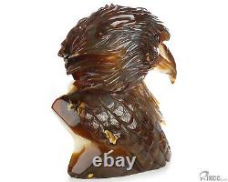 7.4 Agate Geode Hand Carved Crystal Eagle Sculpture, Crystal Healing