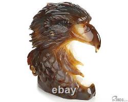 7.4 Agate Geode Hand Carved Crystal Eagle Sculpture, Crystal Healing