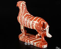 7.7 Red Jasper Hand Carved Crystal Eagle with Horse Body Sculpture, Healing