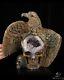 7.9 Dinosaur Egg Agate Hand Carved Crystal Skull And Eagle Fine Art Sculpture