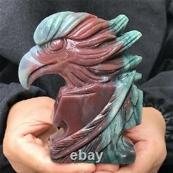 740g Natural stone hand-carved eagle skull collection