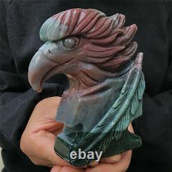 750g Natural stone hand-carved eagle skull collection