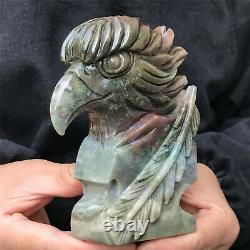 790g Natural stone hand-carved eagle skull collection
