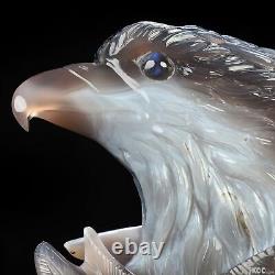 8.3 Agate Hand Carved Crystal Eagle Sculpture, Crystal Healing