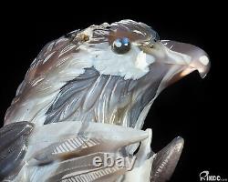 8.3 Agate Hand Carved Crystal Eagle Sculpture, Crystal Healing