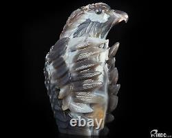 8.3 Agate Hand Carved Crystal Eagle Sculpture, Crystal Healing