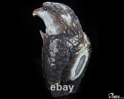 8.3 Agate Hand Carved Crystal Eagle Sculpture, Crystal Healing