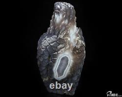 8.3 Agate Hand Carved Crystal Eagle Sculpture, Crystal Healing