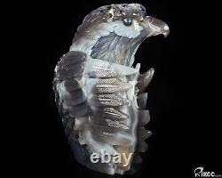 8.3 Agate Hand Carved Crystal Eagle Sculpture, Crystal Healing