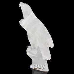 8.5 in Natural Quartz Rock hand Carved crystal Eagle sculpture, Crystal Healing